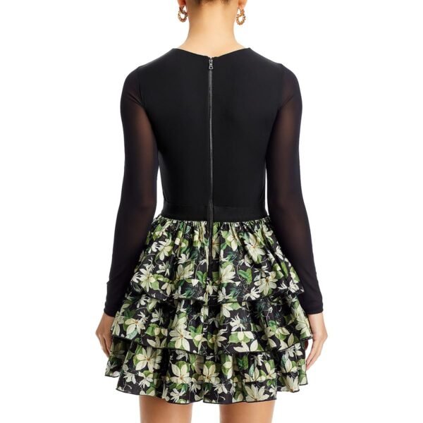 Alice and Olivia Womens Chara Sheer Ruffled Mini Dress