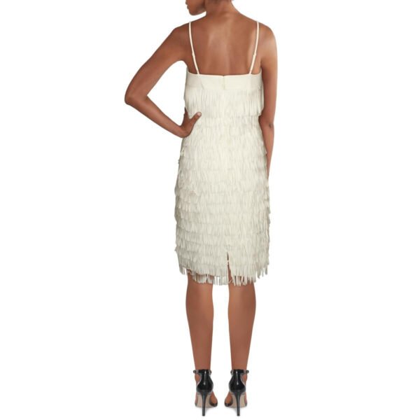 Aidan Mattox Women's Fringed Square Neck Sleeveless Mini Dress